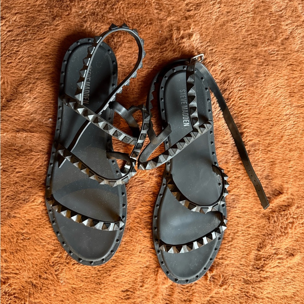 Steve Madden Black Studded Sandals
